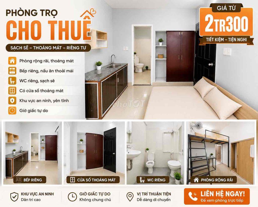 🔥 phòng trọ mới 100% – 628 Nguyễn Văn Quá, Q12 – Gần CVPM