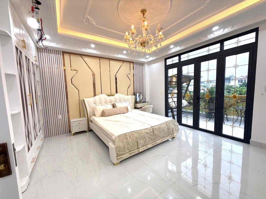 Nhà Phố 3 Tầng Sân thượng Sổ Riêng 5 x 16 mới 100% full nội thất Mt 8m