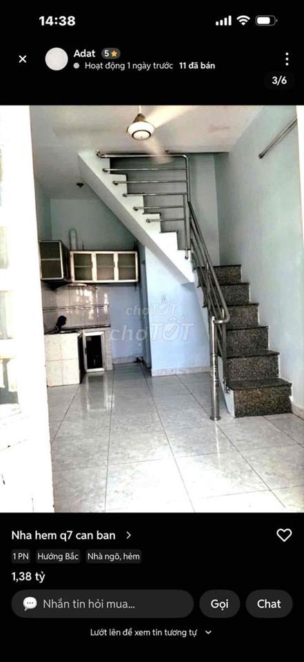 Bán gấp nhà:3x8,1lầu hẻm 630,Huỳnh tấn phát,Tân phú,Q7(củ)