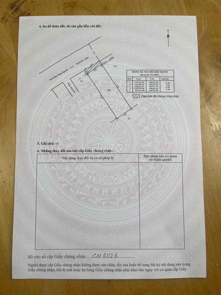 Bán đất hẻm 96 Đào Tông Nguyên