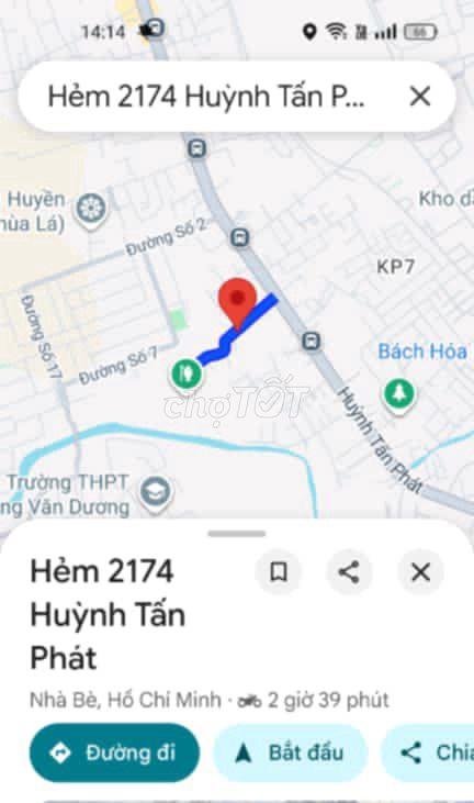 Đất thổ cư 2 mặt tiền hẻm, sổ hồng chủ cầm sẵn, Huỳnh Tấn Phát, Nhà bè