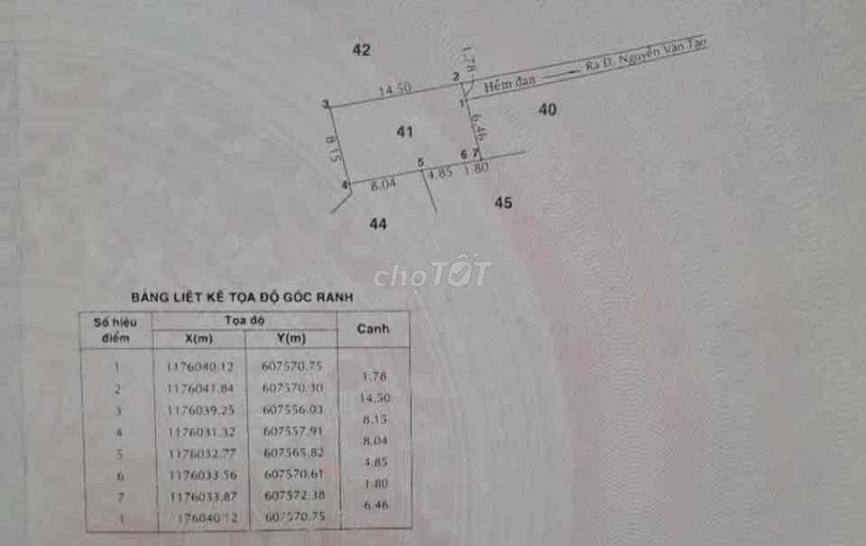 Nhỉnh 3ty, lô đất full thổ cư cách Nguyễn Văn Tạo 40m
