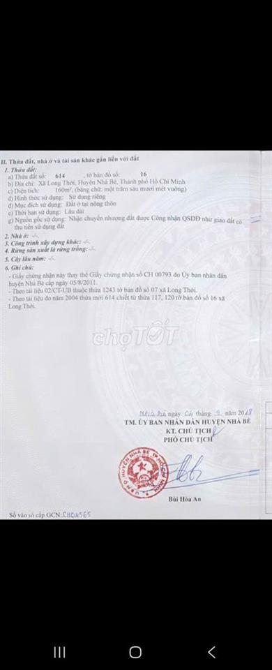 Cần bán đất ở mặt tiền đường Nguyễn Văn Tạo, Nhà Bè, TP. Hồ Chí Minh