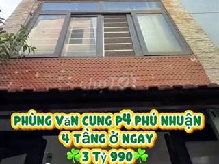 Bán nhà 4 tầng Phùng Văn Cung Phú Nhuận dưới 4 tỷ