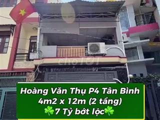 Bán nhà Hoàng Văn Thụ, P4, Tân Bình, 4.2x12m, 7 Tỷ