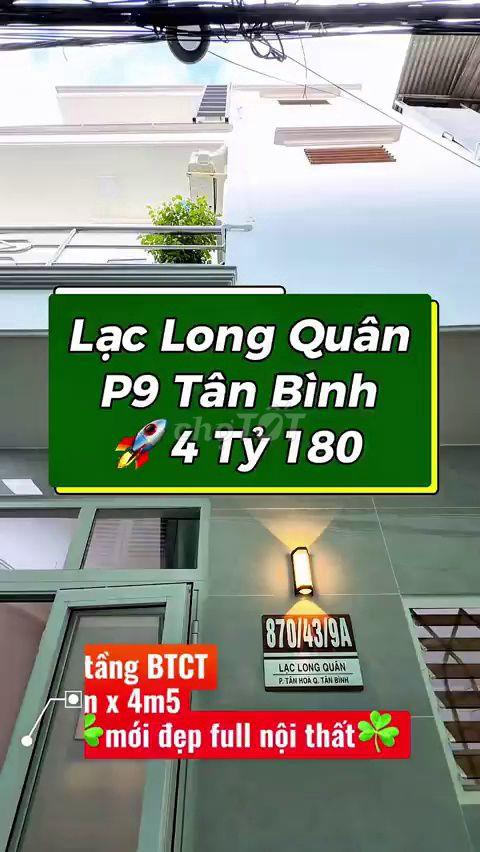 Bán Nhà 3 Tầng Tân Bình 5m x 4.5m Full Nội Thất 4.18 Tỷ