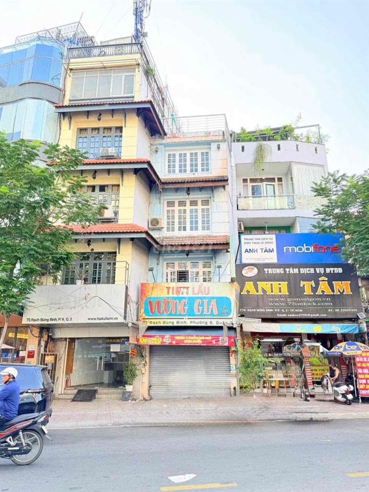 BÁN NHÀ MẶT TIỀN RẠCH BÙNG BINH QUẬN 3 DT 4 x 8 30m2 5 TẦNG GIÁ 11.4TỶ