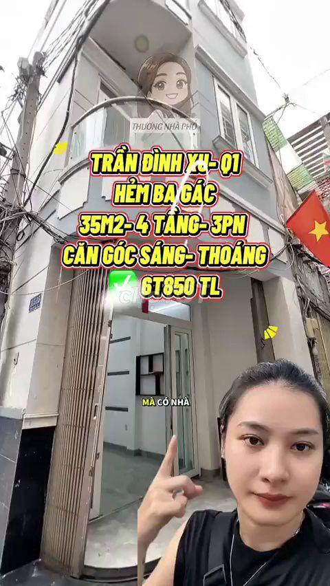 Bán nhà căn góc 4 tầng Trần Đình Xu Q1 - 35m2 - 6.85 Tỷ