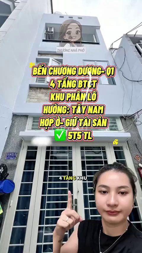 Bán nhà 4 tầng Bến Chương Dương, Q1 - 5.5 Tỷ