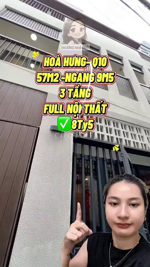 Bán Nhà Phố Hòa Hưng Q10 Ngang 9.5m - 8.5 Tỷ