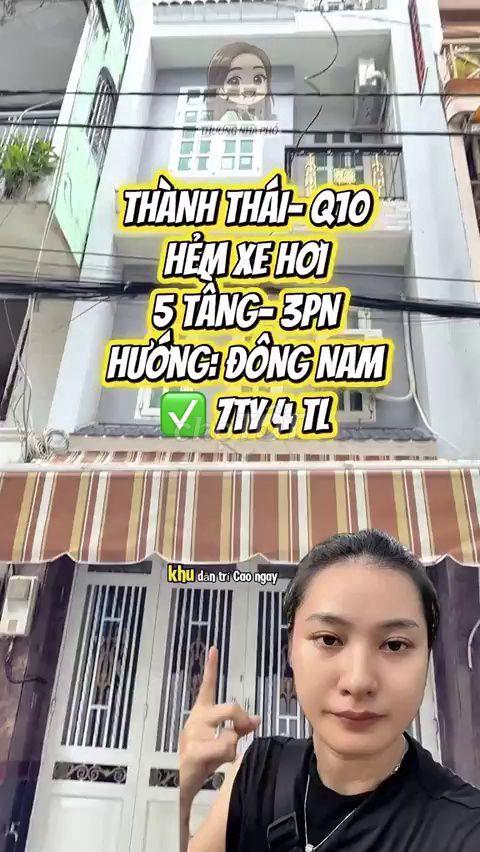 Bán nhà 5 tầng hẻm xe hơi Thành Thái, Q10 - 7.4 tỷ