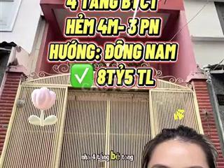 Bán Nhà Hẻm Lý Thái Tổ Quận 10 4 Tầng - 8.5 Tỷ