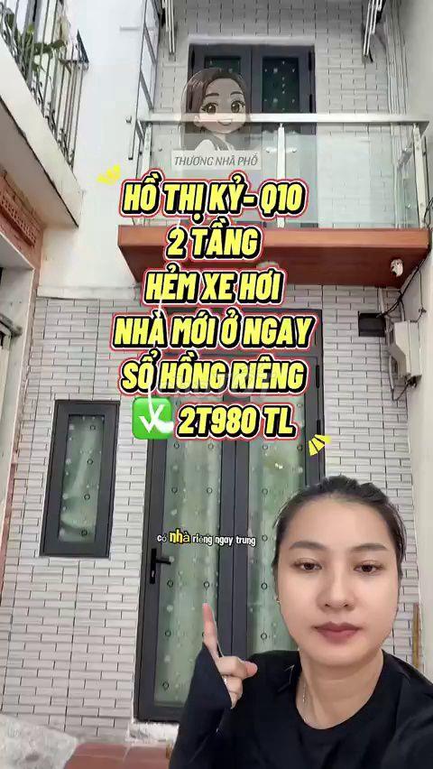 Bán Nhà Phố Hồ Thị Kỷ Q10 - Hẻm Xe Hơi - 2.98 Tỷ