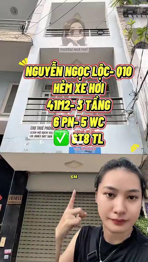 Bán Nhà Hẻm Xe Hơi Nguyễn Ngọc Lộc Q10 6PN - Giá Nhỉnh 6 Tỷ