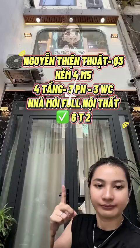 Bán Nhà Nguyễn Thiện Thuật Q3 - 4 Tầng - 6.2 Tỷ
