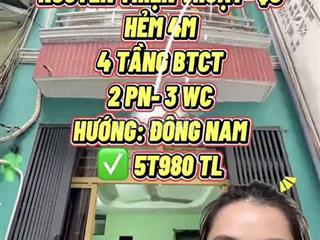 Bán nhà 4 tầng hẻm Nguyễn Thiện Thuật Q3 - 5.98 Tỷ