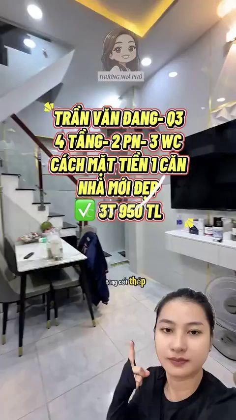 Bán nhà 4 tầng Trần Văn Đang, Quận 3, full nội thất - 3.95 Tỷ
