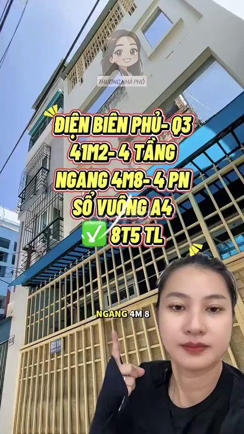 Bán Nhà Hẻm Q3 Ngang 4.8m 4 Tầng - Giá 8.5 Tỷ