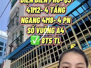 Bán Nhà Hẻm Q3 Ngang 4.8m 4 Tầng - Giá 8.5 Tỷ