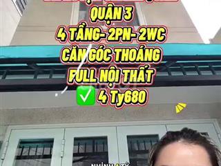 Bán nhà 4 tầng full nội thất Quận 3 - 4.68 Tỷ