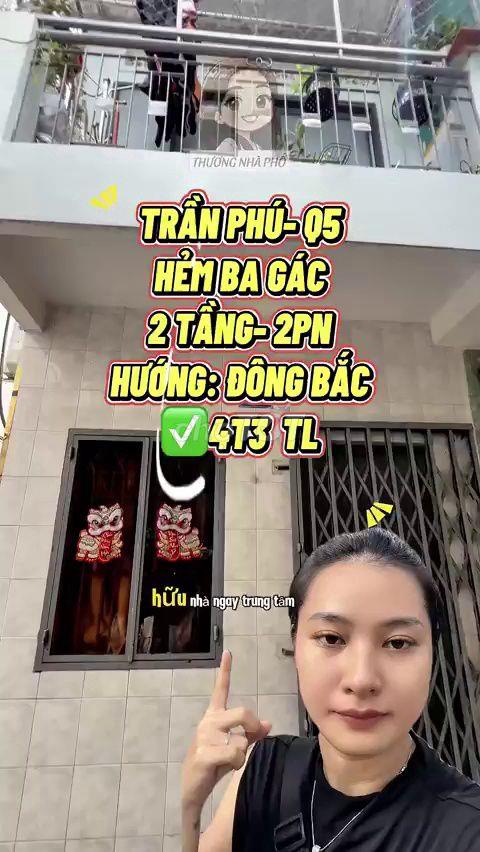 Bán nhà hẻm Trần Phú Q5, 2 tầng, 2PN, 4.3 tỷ