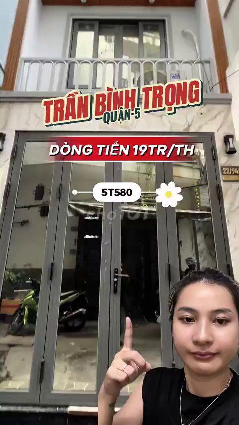 Bán Nhà Trần Bình Trọng Q5 Hẻm 5m - Giá 5.58 Tỷ