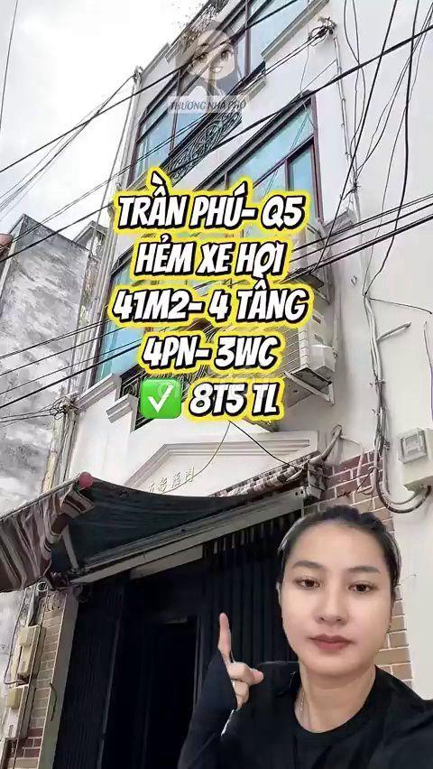 Bán Nhà Hẻm Xe Hơi Trần Phú Q5 41m2 4 Tầng - 8.15 Tỷ