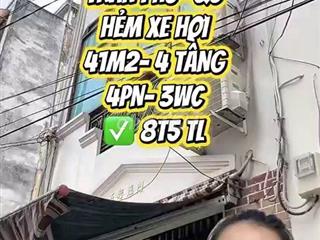 Bán Nhà Hẻm Xe Hơi Trần Phú Q5 41m2 4 Tầng - 8.15 Tỷ