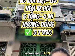 Nhà hẻm xe hơi Võ Văn Kiệt Q5, 5 tầng, 5.99 tỷ
