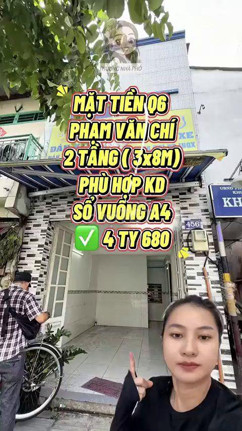 Bán Nhà Mặt Tiền Quận 6 3x8m - Giá 4.68 Tỷ