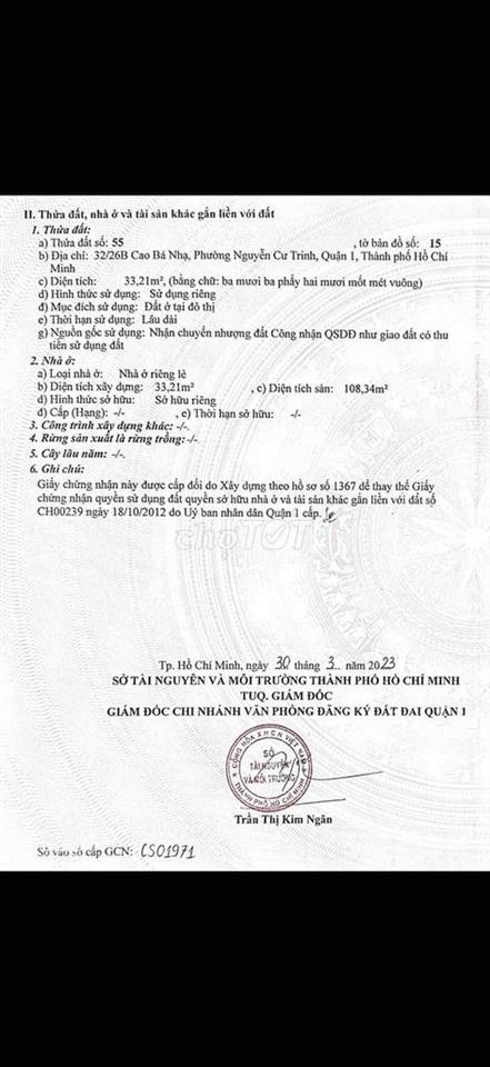32/26B Cao Bá Nhạ/Nhà Hẻm Trung Tâm Quận 1