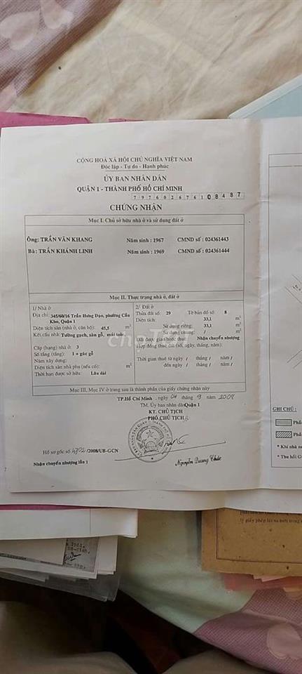 Bán nhà Q1, đường Trần Hưng Đạo, trong hẻm, nhà 4 tầng.