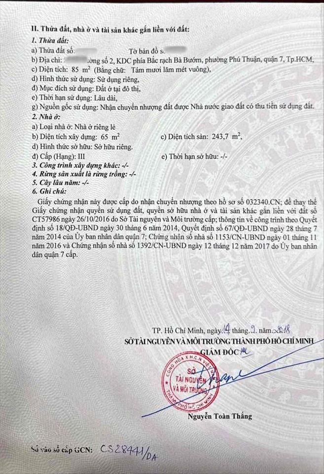 BÁN NHÀ Mặt tiền Đường số 2, KDC phía Bắc rạch Bà Bướm, P. Phú Thuận,