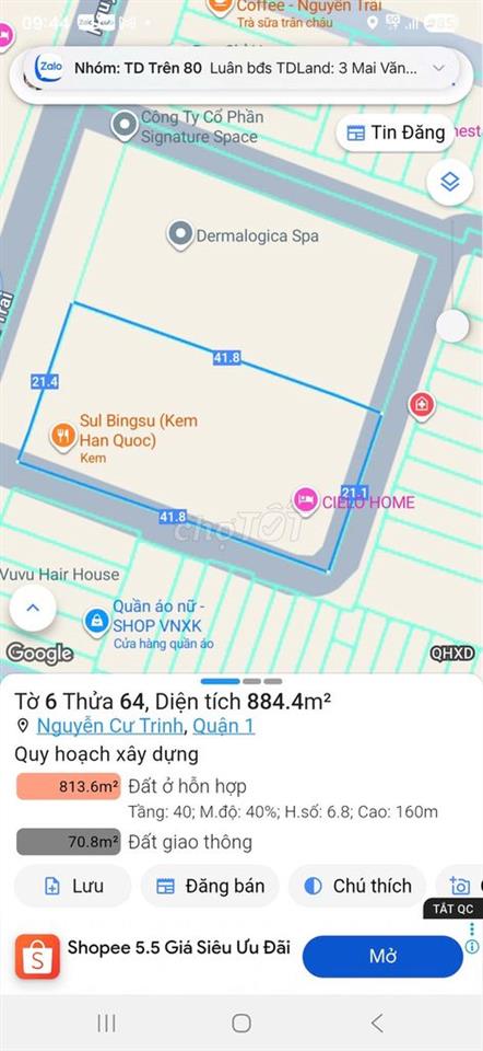 CHO THUÊ MBKD NGUYỄN TRÃI DTSD HƠN 800M2 GIÁ 290 TRIỆU