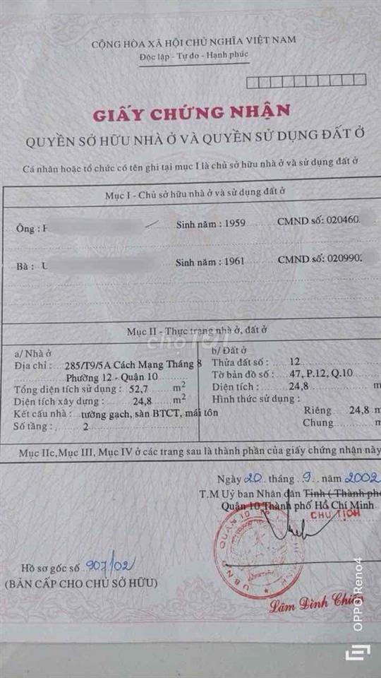 nhà hẻm Cao Thắng trung tâm Q10