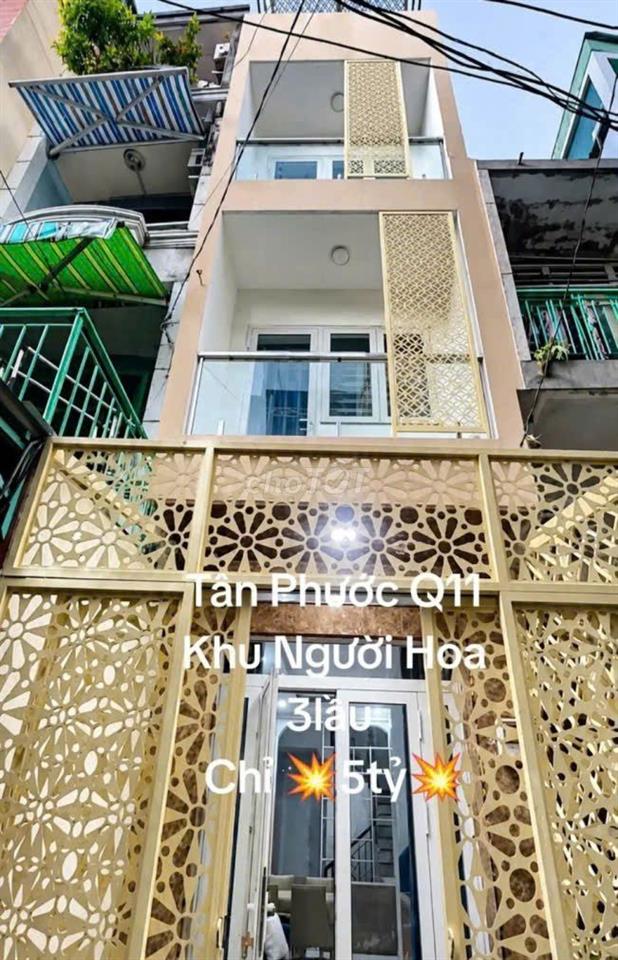 NHÀ BÌNH THỚI- ÔNG ÍCH KHIÊM DT; 3,8 X 14M 2 TẦNG 3PN