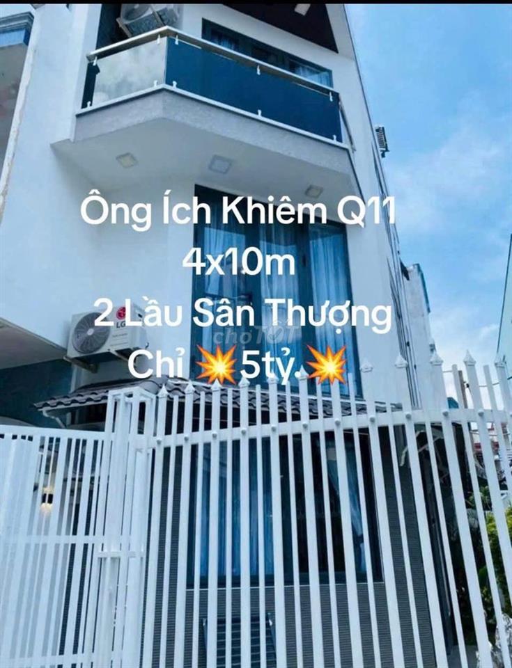 NHÀ BÌNH THỚI- ÔNG ÍCH KHIÊM DT; 3,8 X 14M 2 TẦNG 3PN