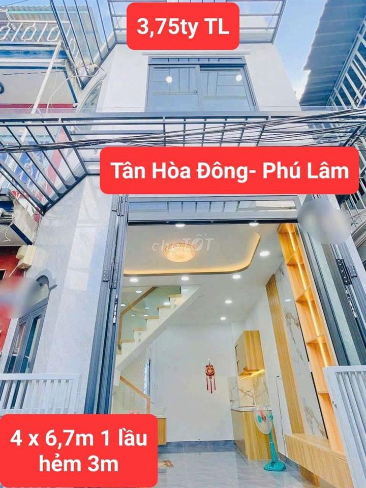 NHÀ HẺM NGUYỄN VĂN LUÔNG 6 X 7M TRỆT 2 TẦNG 3PN 2WC GẦN CHỢ PHÚ LÂM