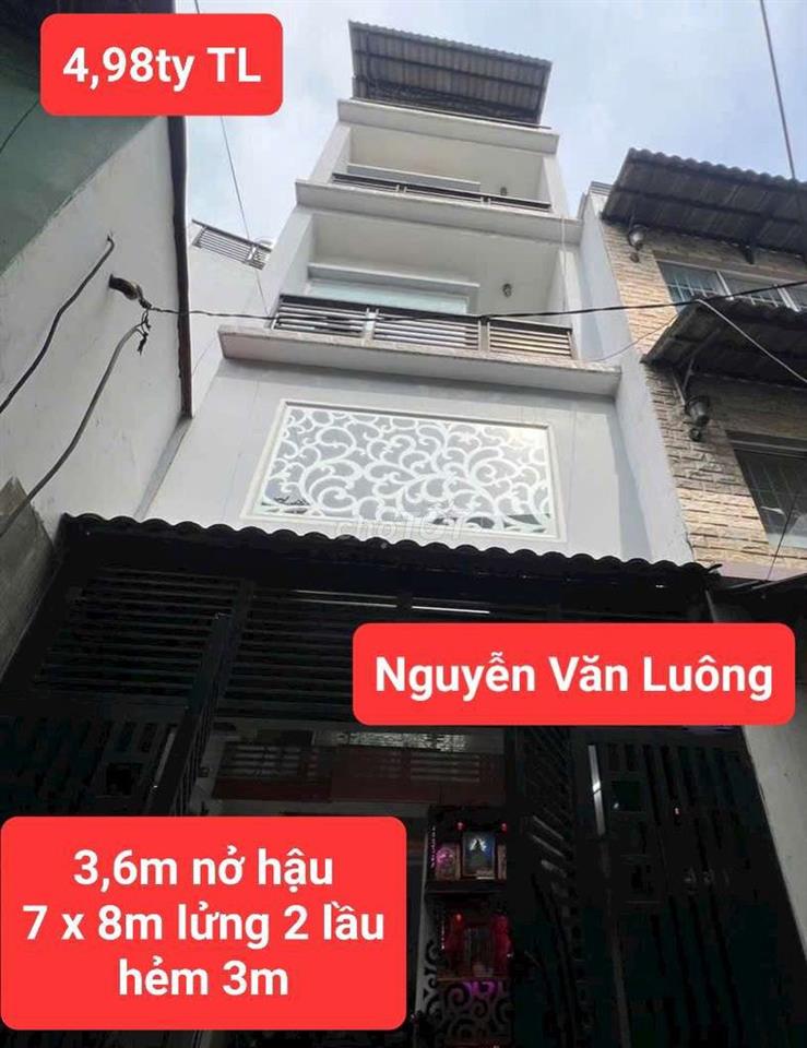 NHÀ HẺM NGUYỄN VĂN LUÔNG 6 X 7M TRỆT 2 TẦNG 3PN 2WC GẦN CHỢ PHÚ LÂM