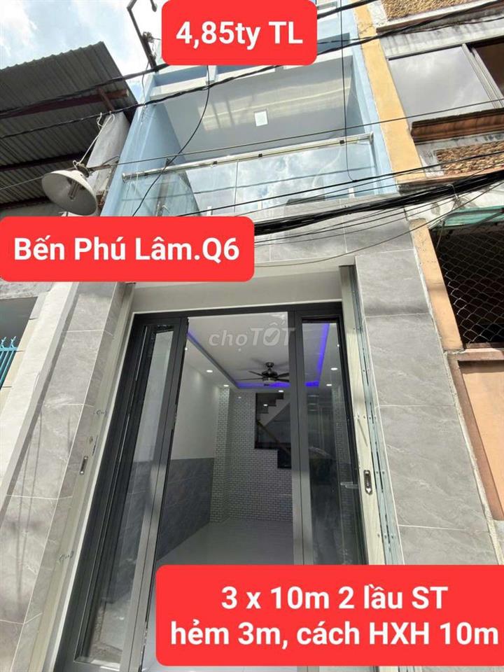 NHÀ HẺM NGUYỄN VĂN LUÔNG 6 X 7M TRỆT 2 TẦNG 3PN 2WC GẦN CHỢ PHÚ LÂM