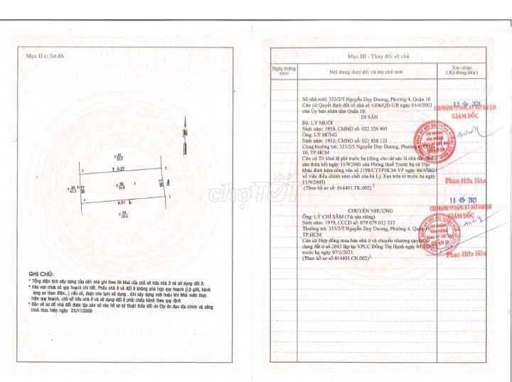 Bán nhà 353/2/5 Nguyễn Duy Dương, phường Vườn Lài, quận 10