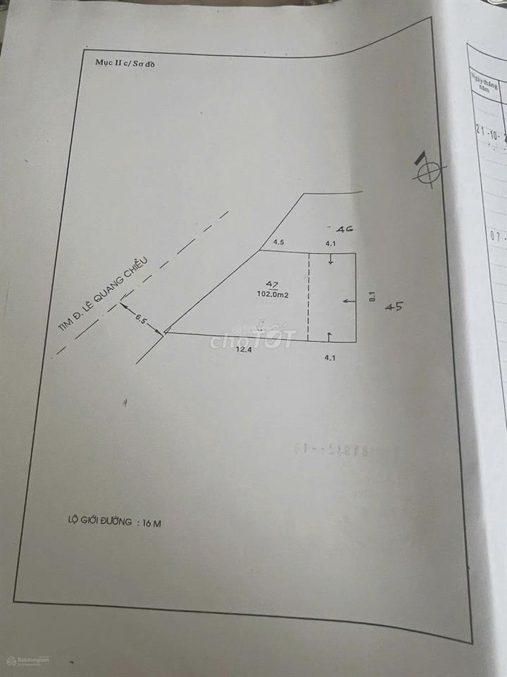 Bán nhà mặt tiền Quận Tân phú, DT:102m2, giá 13 tỷ (TL)