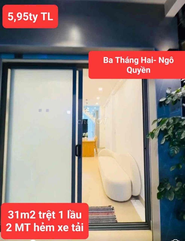 NHÀ 2 MẶT TIỀN HẺM Ô TÔ