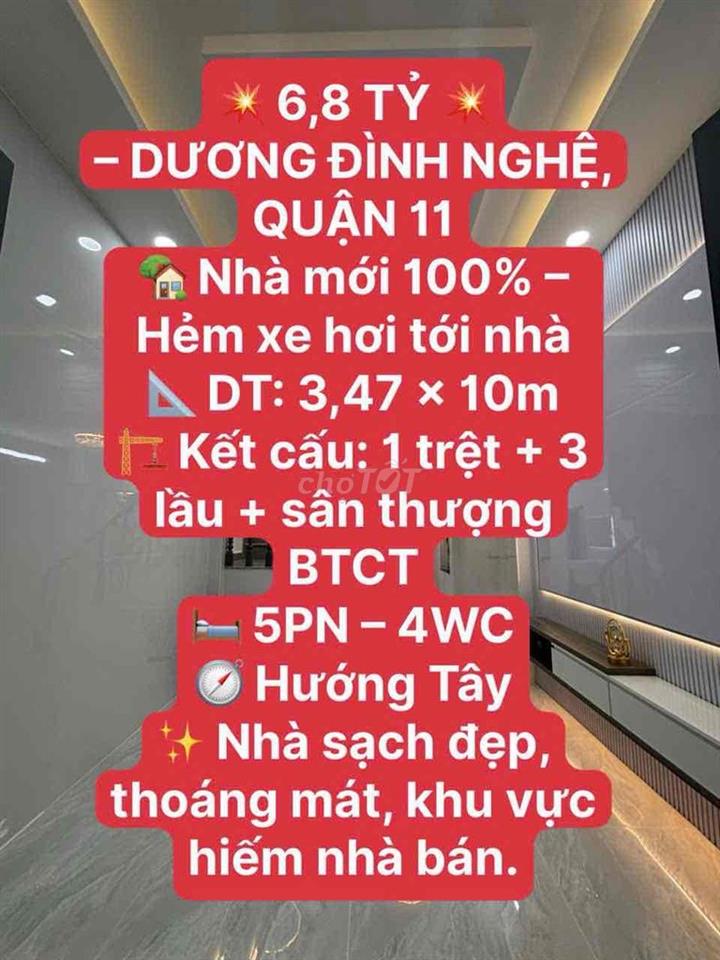 NHÀ MỚI 100% - QUẬN 11