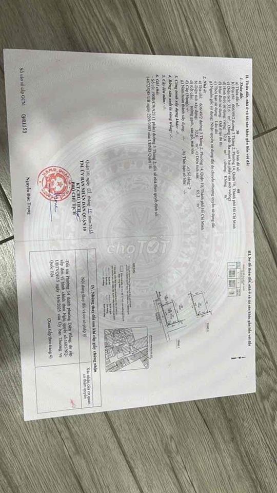 Chính chủ bán nhà 606/49/2 duong3/2, q10,an ninh, sầm uất, dễ cho thuê