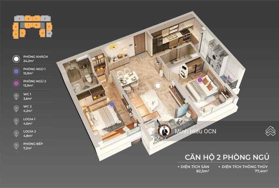 CHÍNH CHỦ BÁN CĂN 2PN THE SANG RESIDENCE
