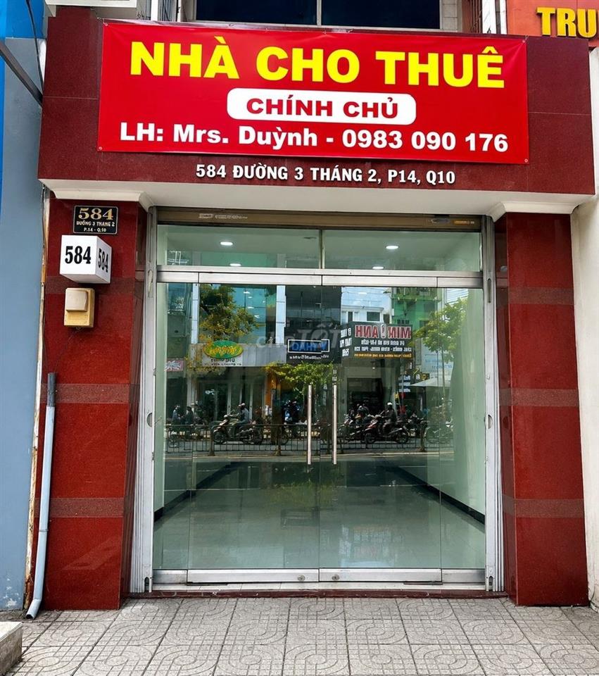 Cho thuê nhà mặt tiền 584 Đường 3 Tháng 2, 4x16m, 3 tầng, giá 45 triệu