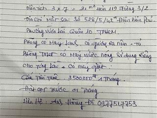 CHO 2 NỮ THUÊ NGUYÊN PHÒNG LẦU 2