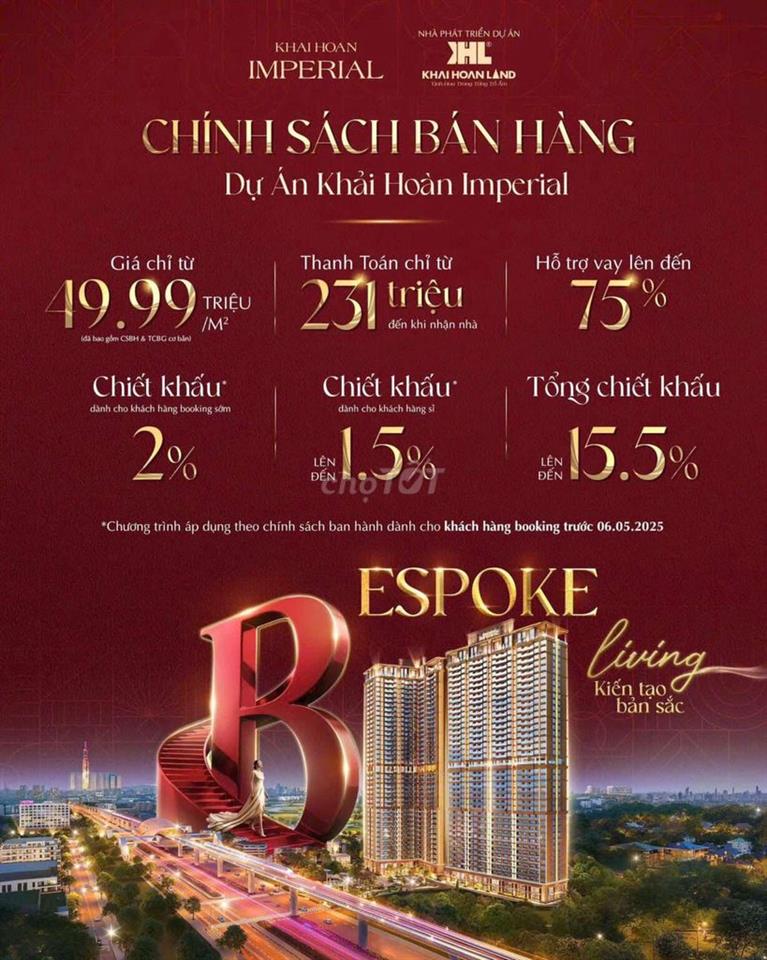 💥 CHÍNH THỨC NHẬN BOOKING DỰ ÁN KHẢI HOÀN IMPERIAL - 50 SUẤT NỘI BỘ 💥