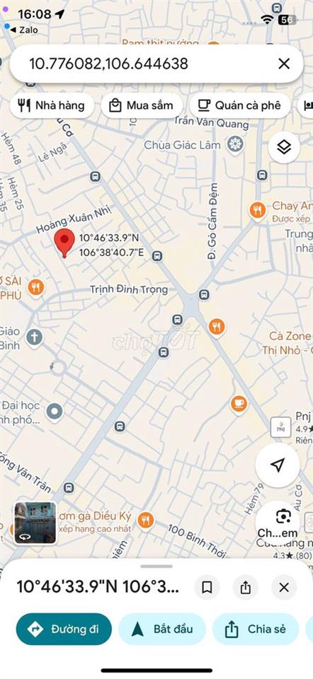 Nhà 3 tầng Ngay Ngã tư Lạc Long Quân Âu Cơ